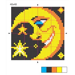 Набор для вышивания крестиком по черной канве «Месяц»