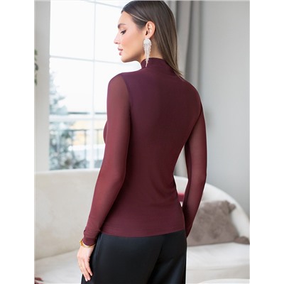 Водолазка с прозрачными рукавами