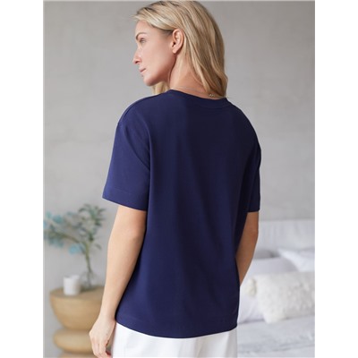 Футболка с принтом свободная эластичная из премиального хлопка