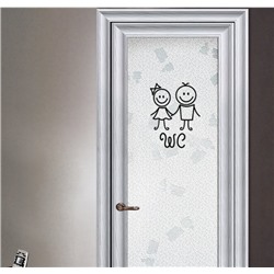 Наклейка интерьерная виниловая "WC"