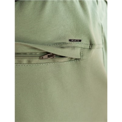 Брюки прямые на резинке из футера двухнитки с эластаном с затяжкой по низу