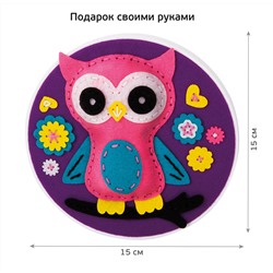 Панно из фетра на пяльцах «Совенок»