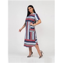 Платье женское Текс-Плюс, цвет синий красный серый