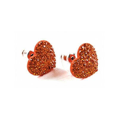 Серьги Сердечки PR1241 коралл