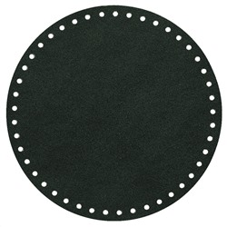 Кожа - Дно для сумки круглое 20 см. Dark green