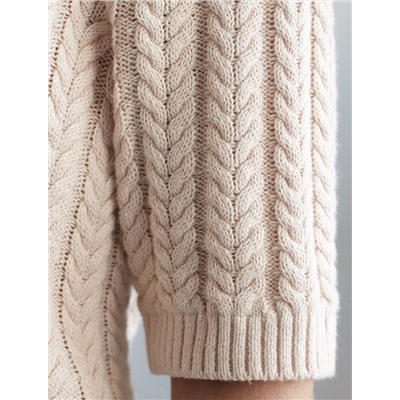 Джемпер фактурной вязки из хлопка с кашемиром