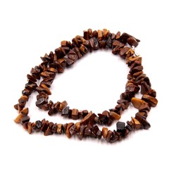 Бусы каменные ТИГРОВЫЙ ГЛАЗ - мощная защита от порчи и колдовства (длина нити 40-45 см.), 1 шт.