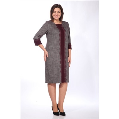 Lady Style Classic 1509 бордовый_с_серым, Платье