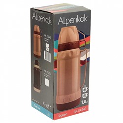 Термос со стеклянной колбой 1 л Alpenkok AK-10034S бежевый
