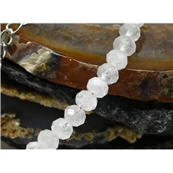 Браслет из розового кварца рондель гр.4*3мм, 18см