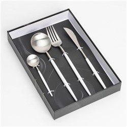 Набор столовых приборов из нержавеющей стали Magistro «Фолк», 4 предмета, цвет серебряный