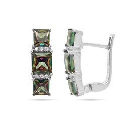 Серьги из серебра мистик кварц, Сара