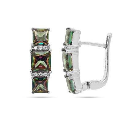 Серьги из серебра мистик кварц, Сара