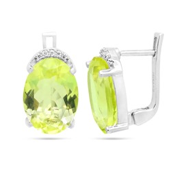 Серьги из серебра лимонный топаз, Силвэйн
