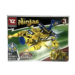 Конструктор NINJAS Трансформер Ниндзя на Истребителе 94дет. 19*14см / YZ7089-3