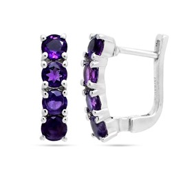 Серьги из серебра аметист, Монако