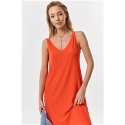 Платье летнее миди трикотажное оранжевое