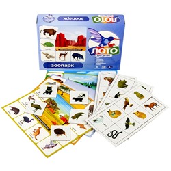 Малое картонное лото для детей «Зоопарк»
