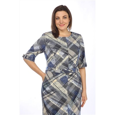 Lady Style Classic 317/3 синий_с_зеленым, Платье