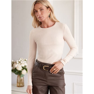 Джемпер из трикотажа в широкий рубчик