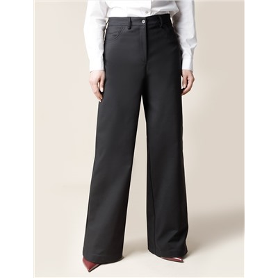 Брюки-трубы из плотной эластичной ткани из хлопка с нейлоном