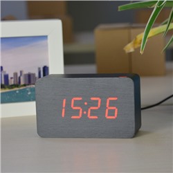 Электронные часы в деревянном корпусе VST-863-1, красные цифры