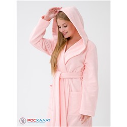 Женский халат с капюшоном розовый МЗ-06 (7)