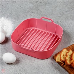Форма для выпечки квадратная с ручками, 20, 5см, силикон, 3 цвета