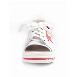 2886T-1 WHITE/RED Босоножки женские (натуральная кожа) размер 37