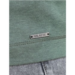 Джемпер хенли из полотна пике с меланжевым плетением с эластаном