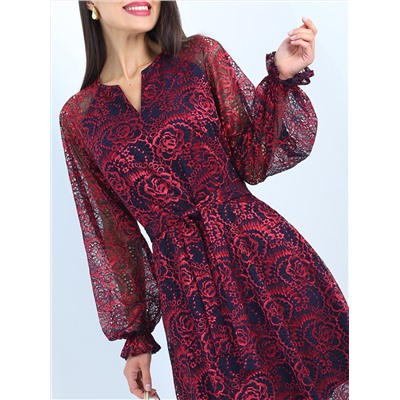 Платье из гипюра нарядное с поясом