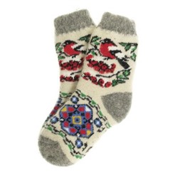 Носки детские "Снегирь с орнаментом" 6839-1