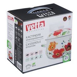 Кастрюля эмалированная Букет, 2л