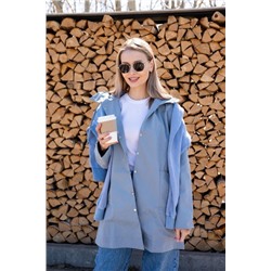 Плащ женский Трапеция голубой