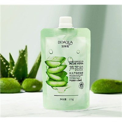 SALE! Bioaqua,Увлажняющий, многофункциональный гель Алоэ Вера с натуральным соком алоэ 90 %  и аллантоином, 170 гр.