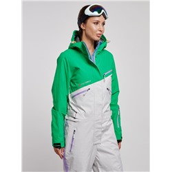 Горнолыжный комбинезон женский зимний зеленого цвета 2326Z