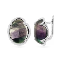 Серьги из серебра флюорит, МЦВА170