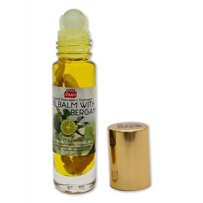 Oil Balm With Herb BERGAMOT, Banna (Жидкий бальзам на виски БЕРГАМОТ, от тошноты и головной боли, Банна), 10 г.