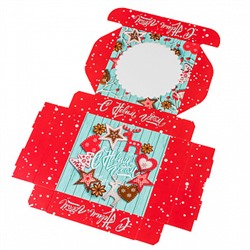 Коробка для печенья "Новогодние чудеса" с окном, 12*12*3 см