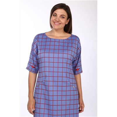 Lady Style Classic 926/11 голубой_с_красным_"Клетка", Платье