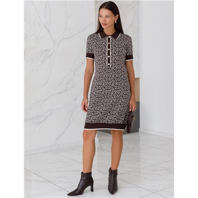 Платье жаккардовой вязки с кашемиром