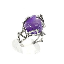 Кольцо аметист кристалл 19*20мм., размер-18