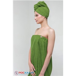 Женский махровый банный комплект (парео на пуговицах и чалма) К-26 (125)