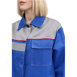 Костюм женский "УДАРНИК" куртка/брюки, цвет: василек/св.серый