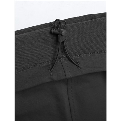 Брюки прямые на резинке из футера двухнитки с эластаном с затяжкой по низу