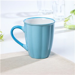 Кружка керамическая Доляна «Маршмэллоу», 360 мл, цвет голубой