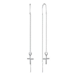 Серьги из серебра без вставки, Л-25053