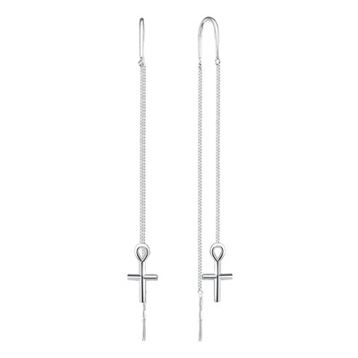 Серьги из серебра без вставки, Л-25053