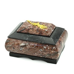 Шкатулка из креноида мыльница большая с ящеркой, 110*80*60мм