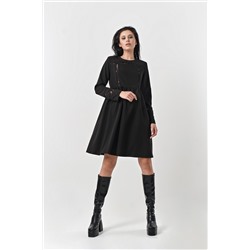 Платье повседневное свободное с длинным рукавом черное